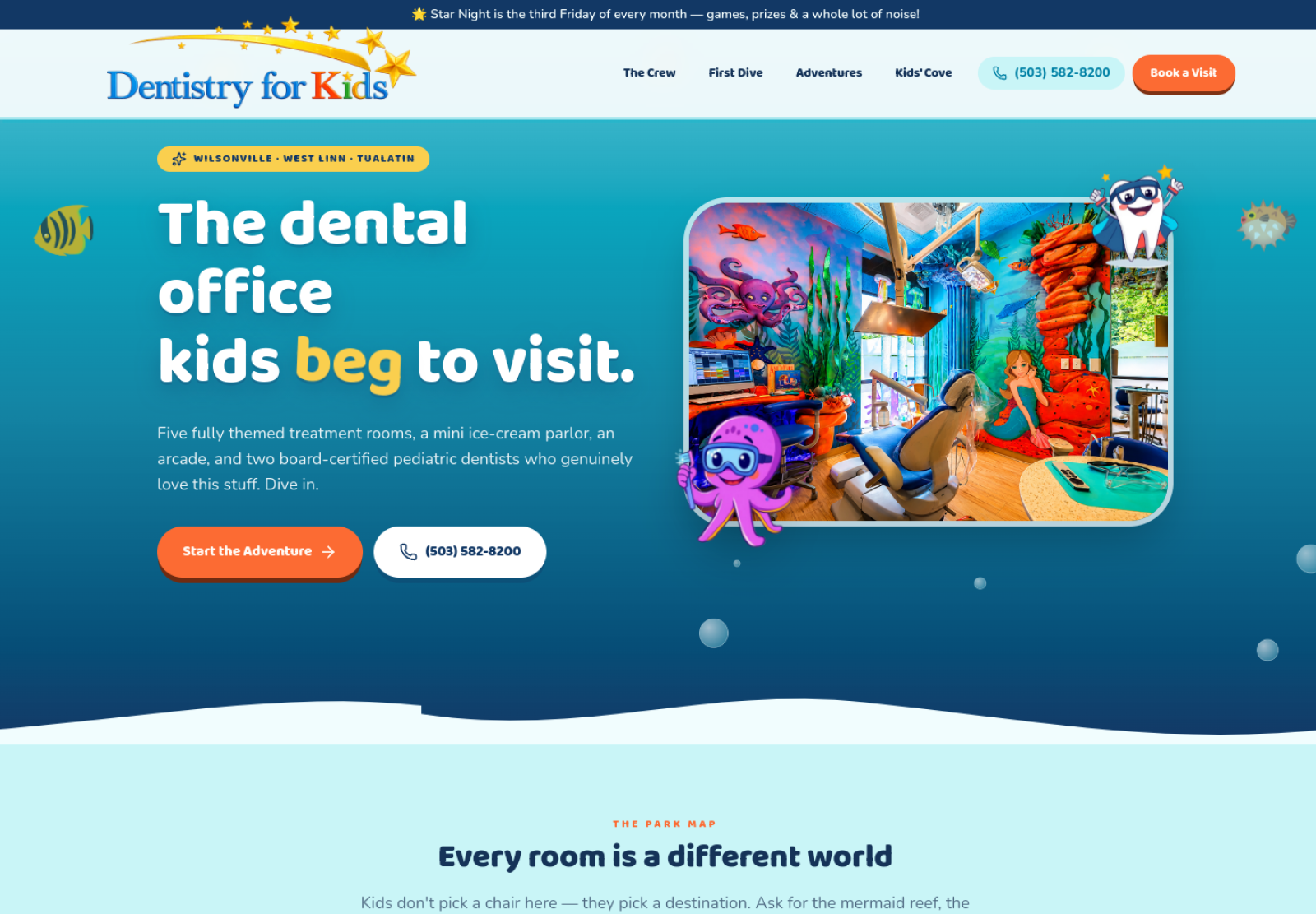 Actual Dentistry For Kids website by Art LA